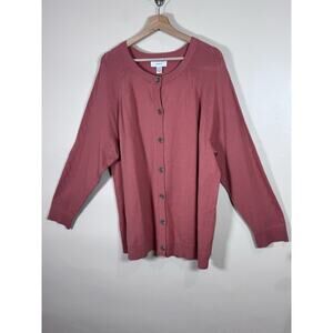 C.J. Banks Womens Plus Size Cardigan Cotton Blend 3X Cotton Blend Grandma Preppy